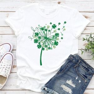 St Patricks Day Dandelion Shirt, Shamrock Shirt, Lucky Shirt, Clover Shirt